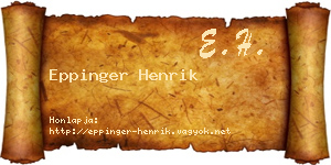 Eppinger Henrik névjegykártya